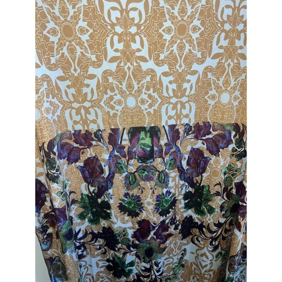 Jean-Pierre Klifa Size 1X Gold Multi Daphne Printed Dress‎ 3/4 Sleeves - Picture 3 of 7